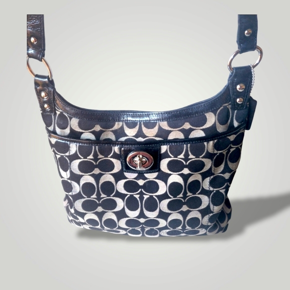 Coach Handbags - Coach Authentic Signature Black & Tan Handbag